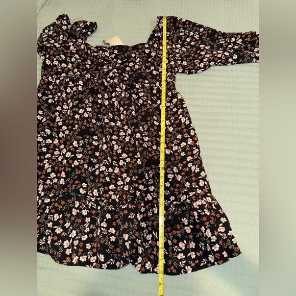 Lily Rose Floral Black Dress. Square-Rugged neckline. Size XXL. NWT - Picture 9 of 15